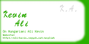 kevin ali business card